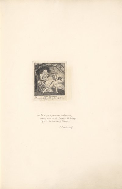 For the Sexes. The Gates of Paradise, Plate 13, Aged Ignorance by William Blake